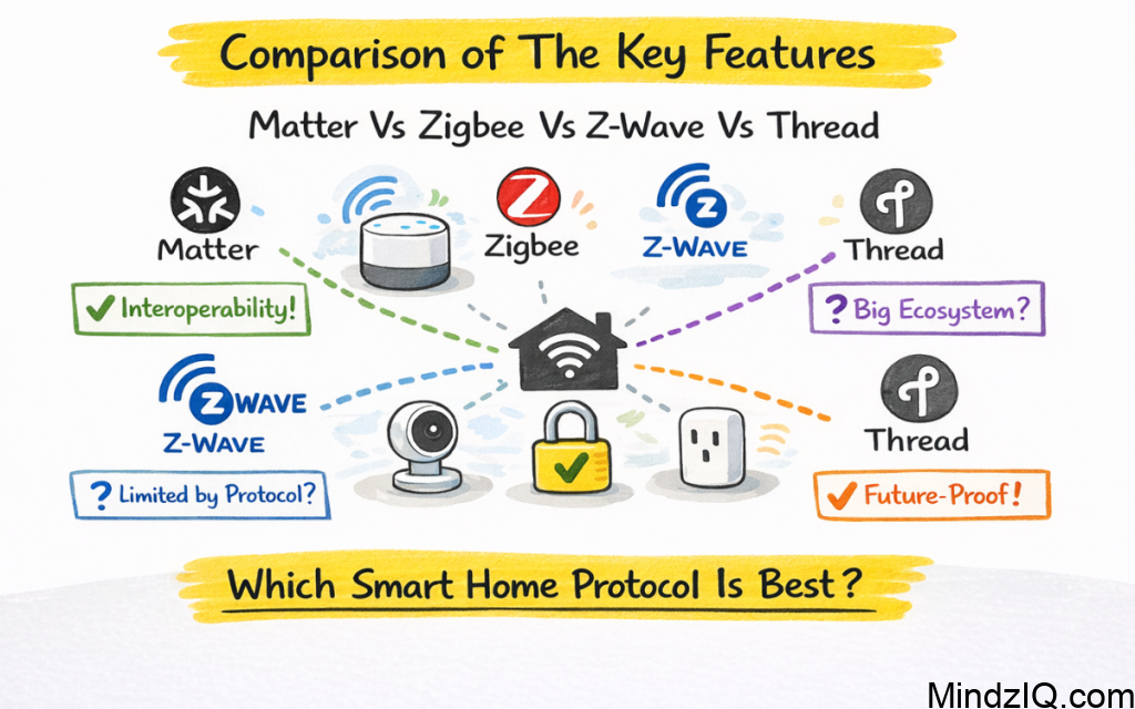 Matter Vs Zigbee Vs Z-Wave Vs Thread Which Is Best For Smart Homes.
