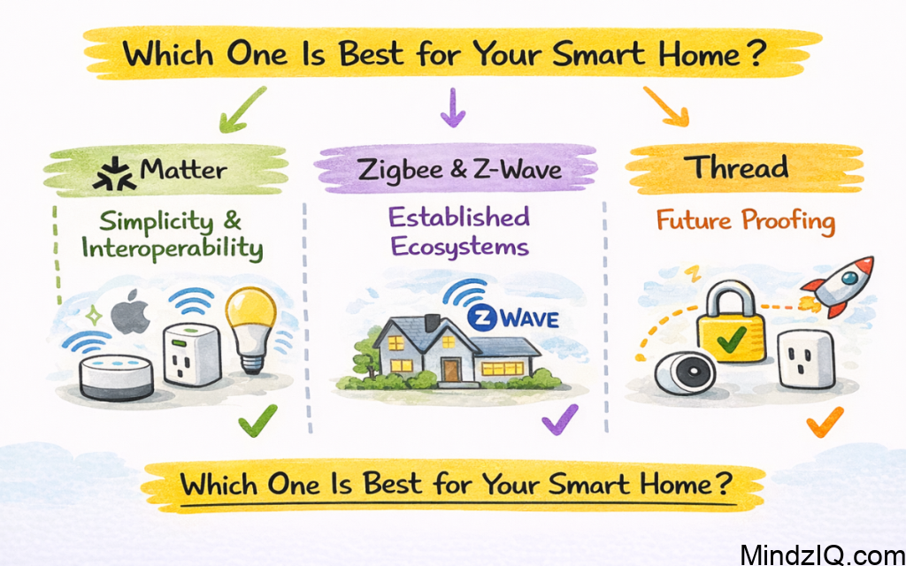 Matter Vs Zigbee Vs Z-Wave Vs Thread Which Is Best For Smart Homes.