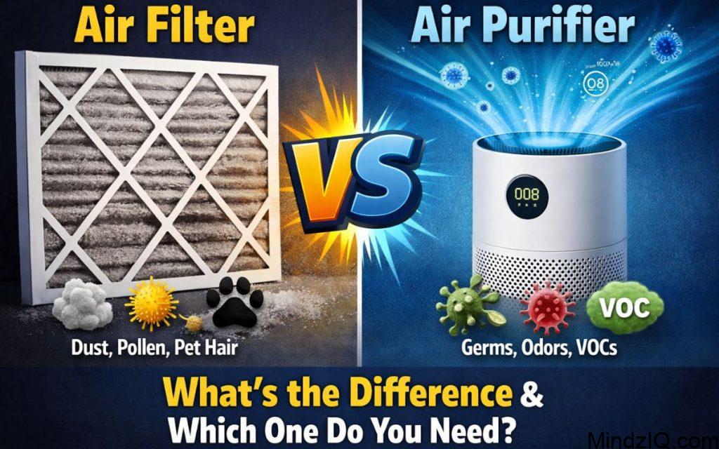 Air Filter vs Air Purifier – What’s the Difference & Which One Do You Need ?