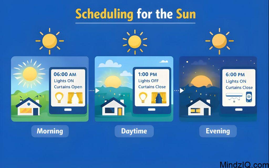 How To Create Smart Home Routines For Lights Fan AC And Curtains Automatically.
