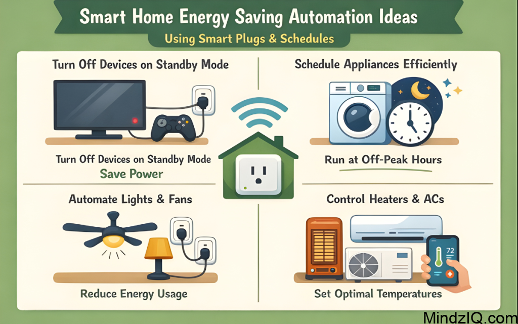 Smart Home Energy Saving Automation Ideas Using Smart Plugs and Schedules.