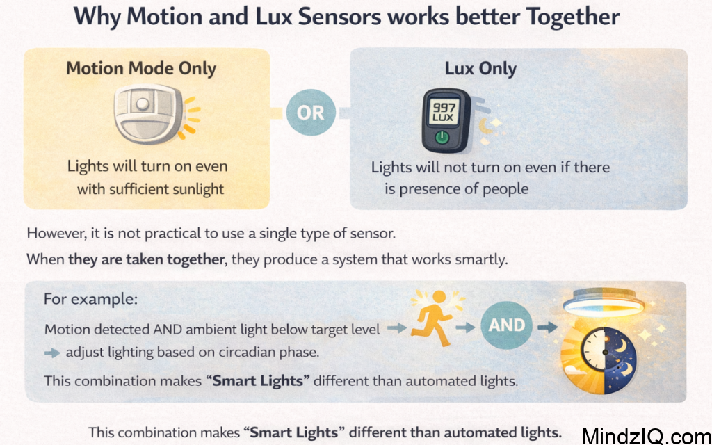 Circadian Lighting Automation with Motion Sensor Lux Sensor Setup